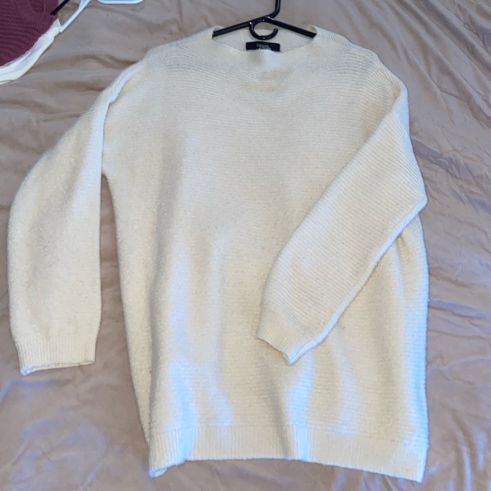 Womens cream wide neck sweater (S) - like new